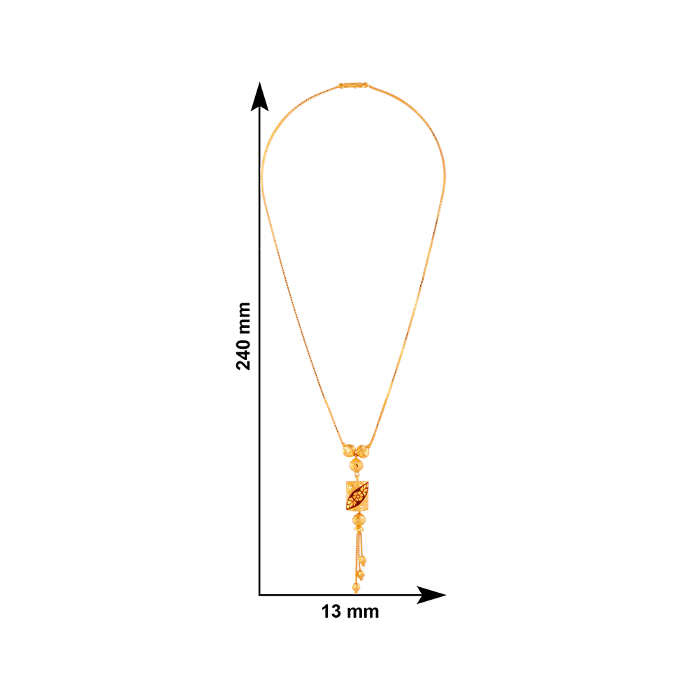 22KT (916) Yellow Gold Chain Pendant For Women - Image 3