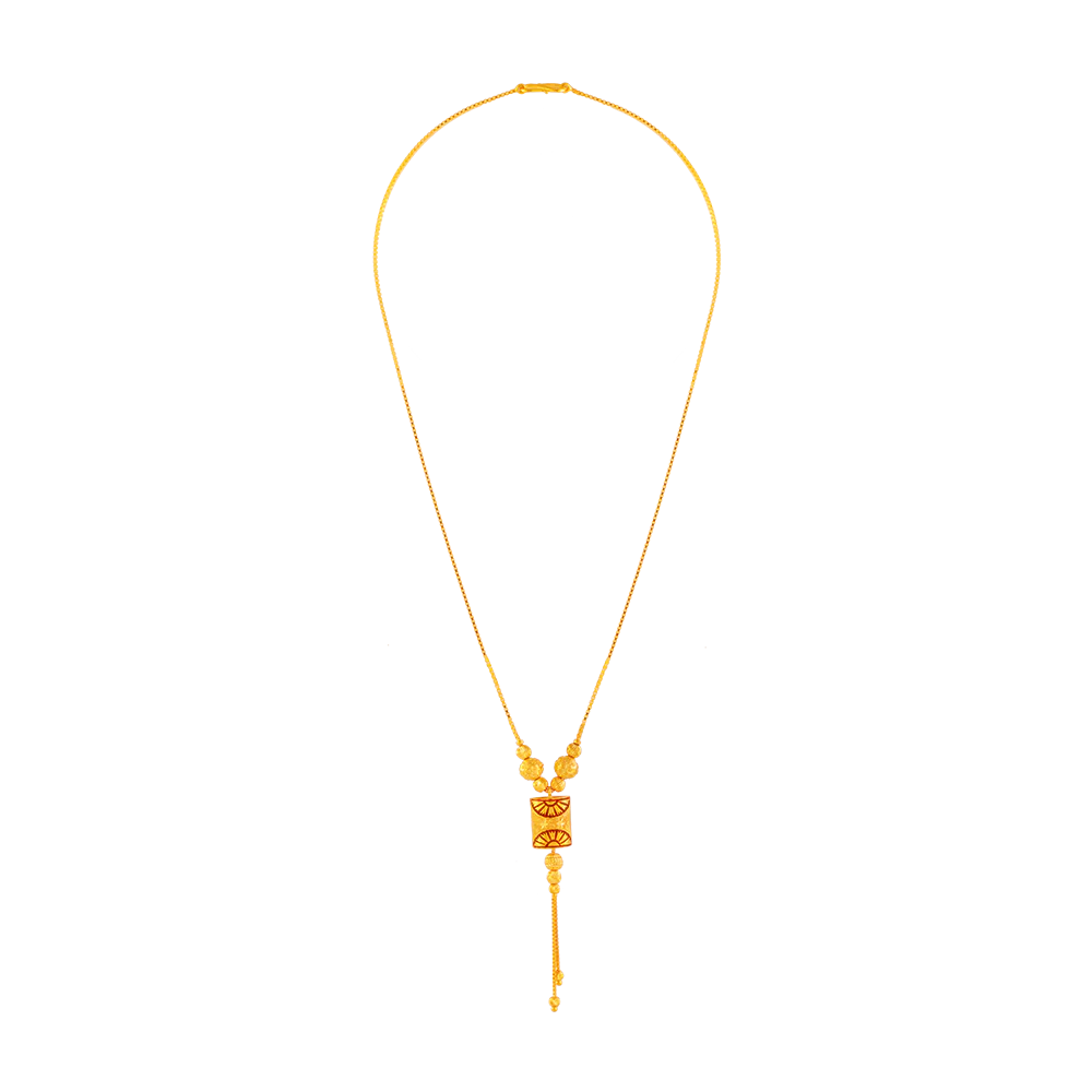 22KT (916) Yellow Gold Chain Pendant For Women