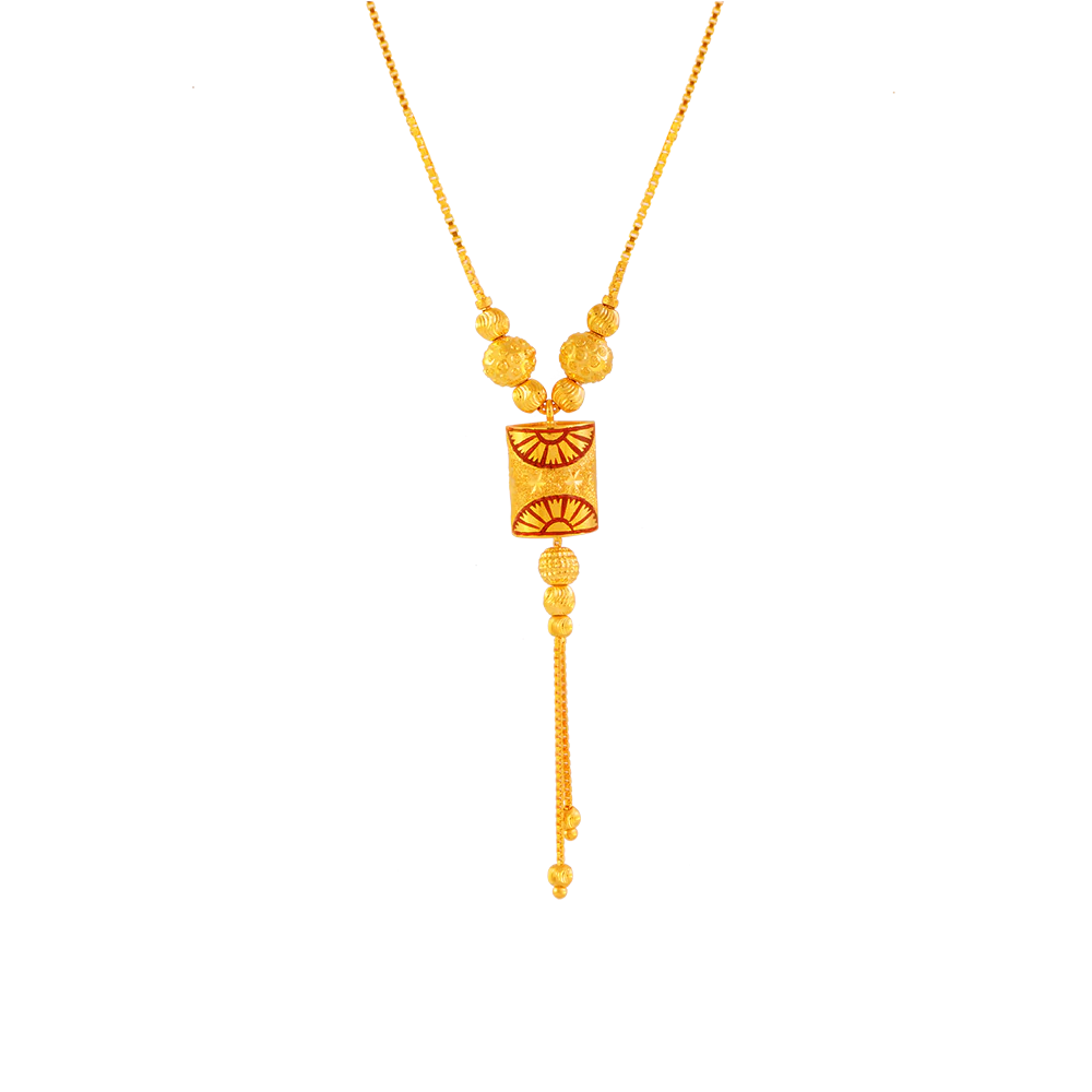 22KT (916) Yellow Gold Chain Pendant For Women - Image 2