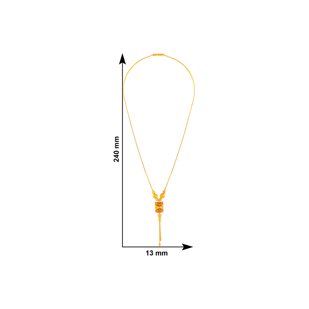 22KT (916) Yellow Gold Chain Pendant For Women - Image 4