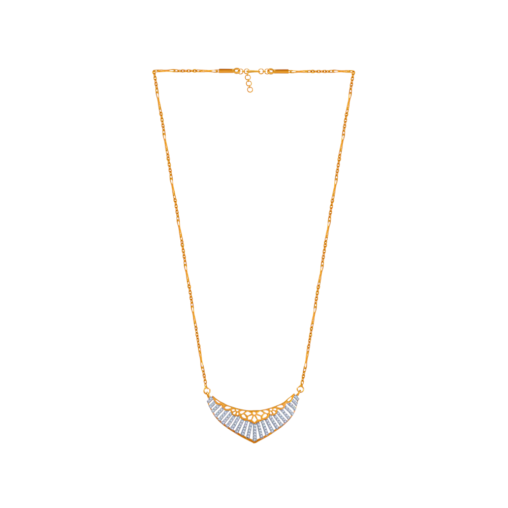 22KT (916) Yellow Gold Chain Pendant For Women