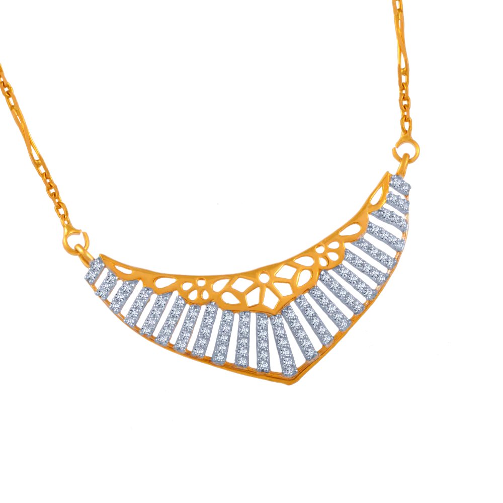 22KT (916) Yellow Gold Chain Pendant For Women - Image 3