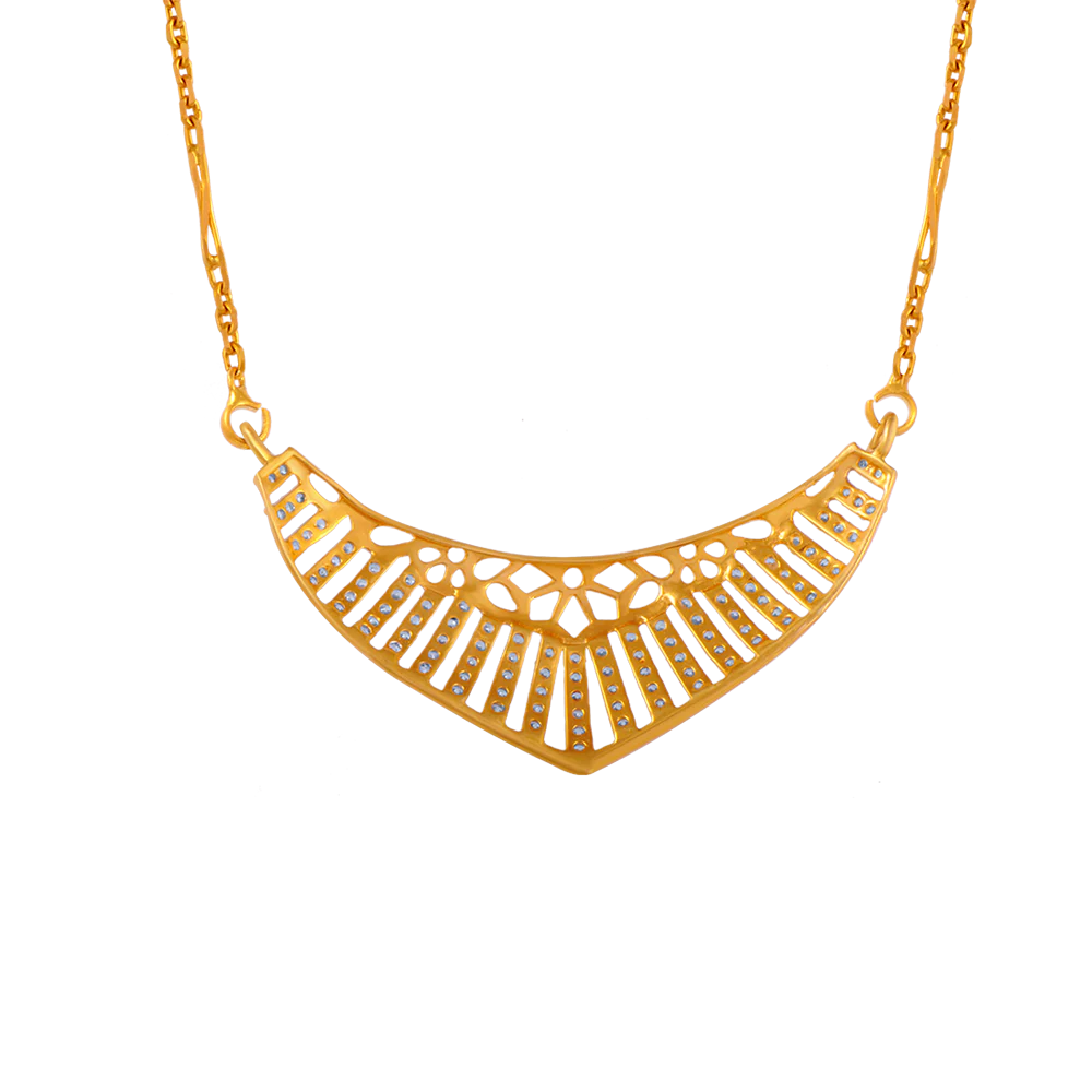22KT (916) Yellow Gold Chain Pendant For Women - Image 4