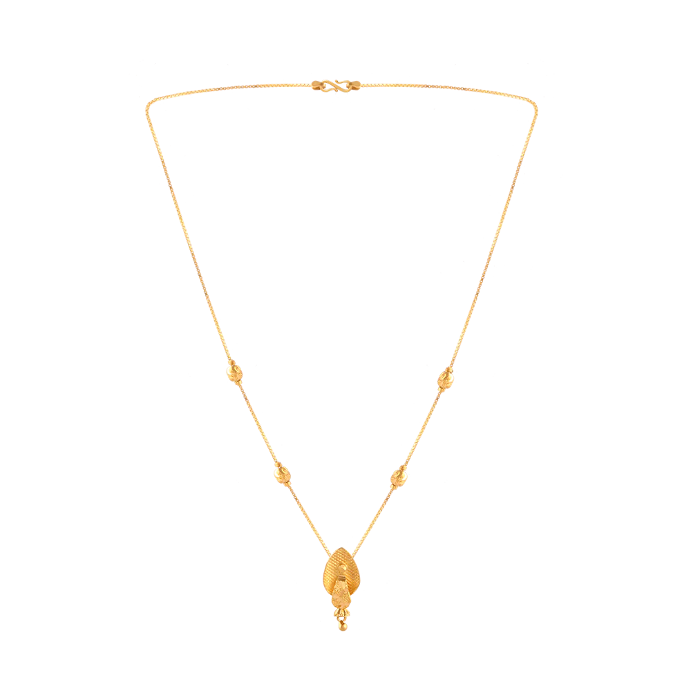 22KT (916) Yellow Gold Chain Pendant For Women