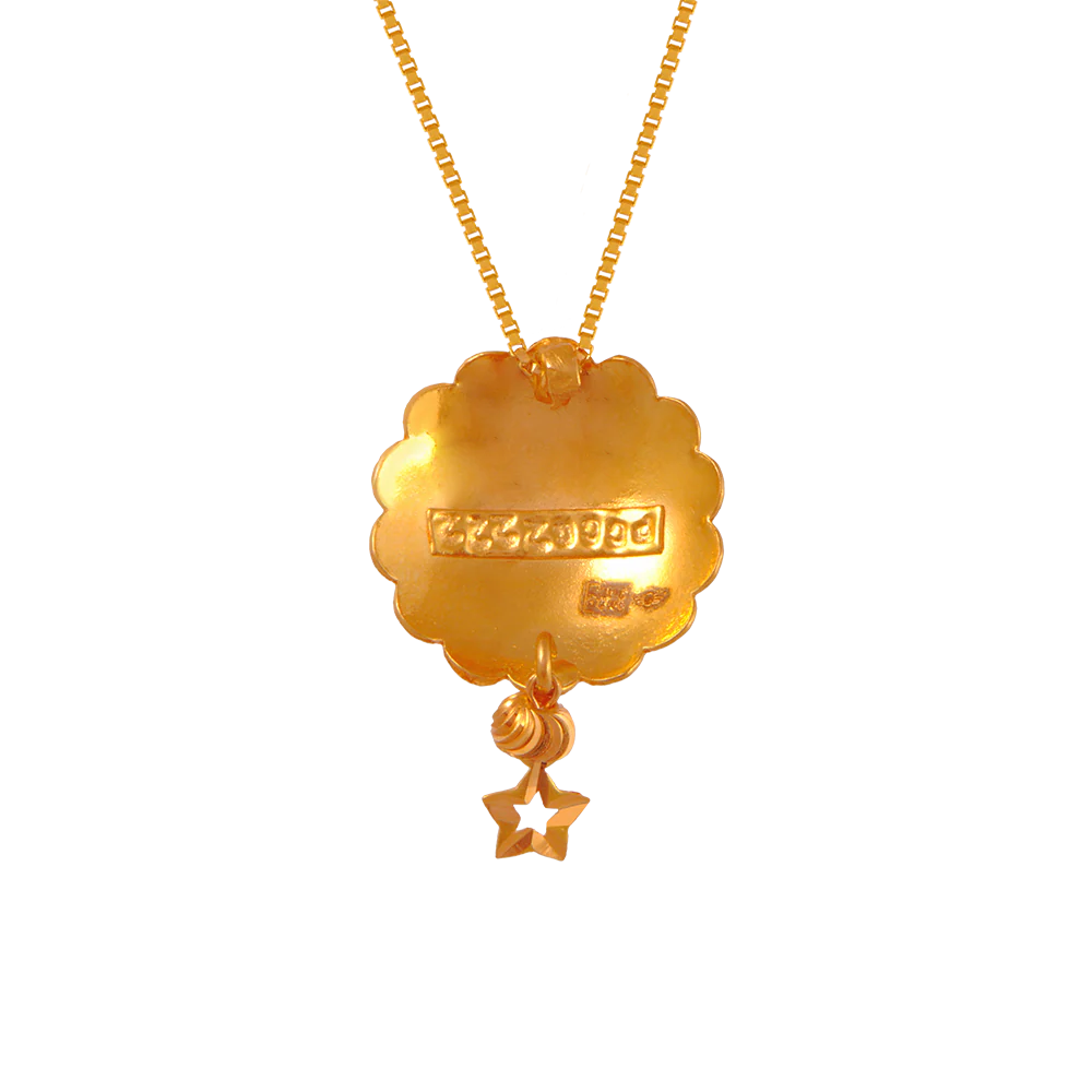 22KT (916) Yellow Gold Chain Pendant For Women - Image 4