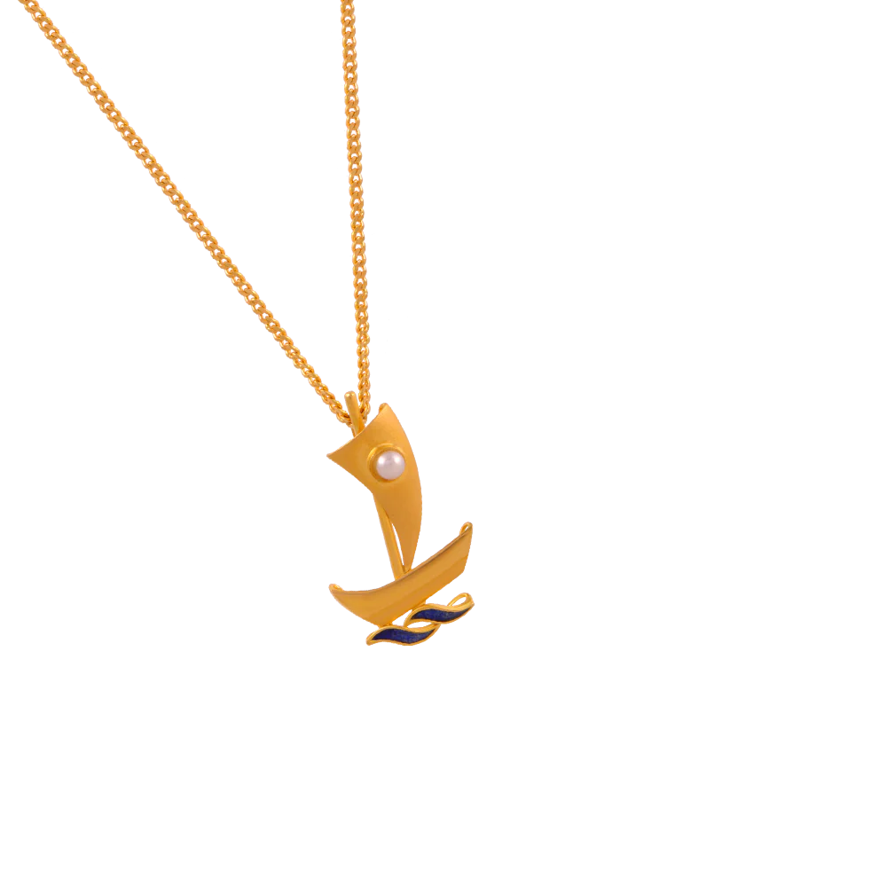 22KT (916) Yellow Gold  Chain Pendant For Women - Image 3