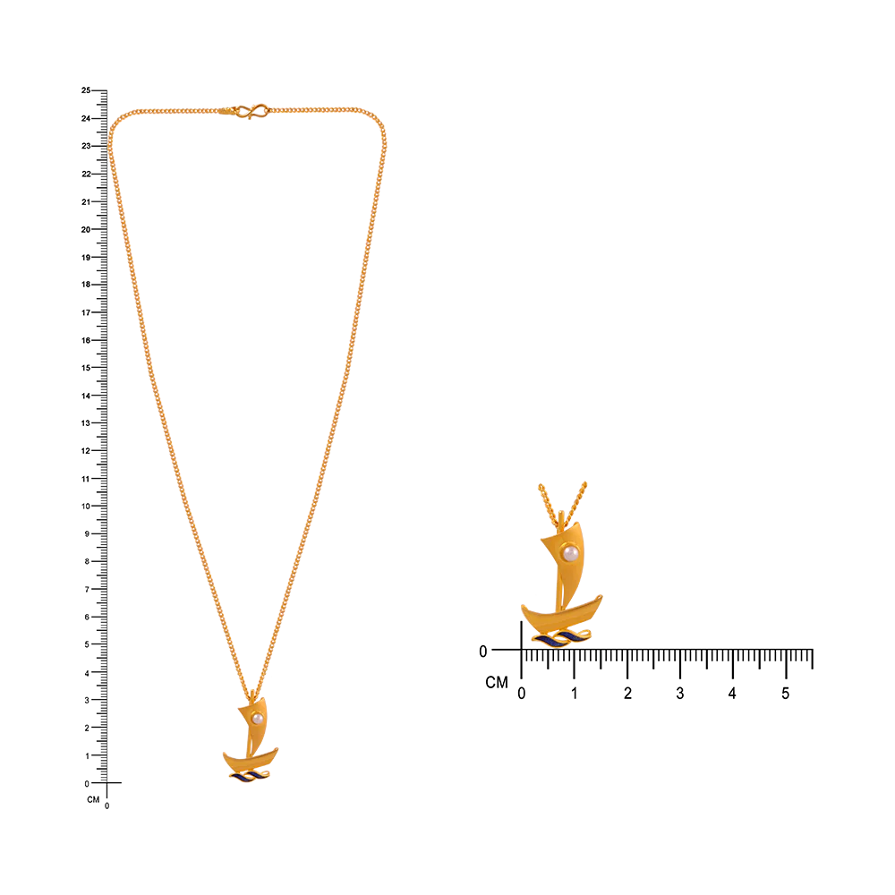 22KT (916) Yellow Gold  Chain Pendant For Women - Image 6