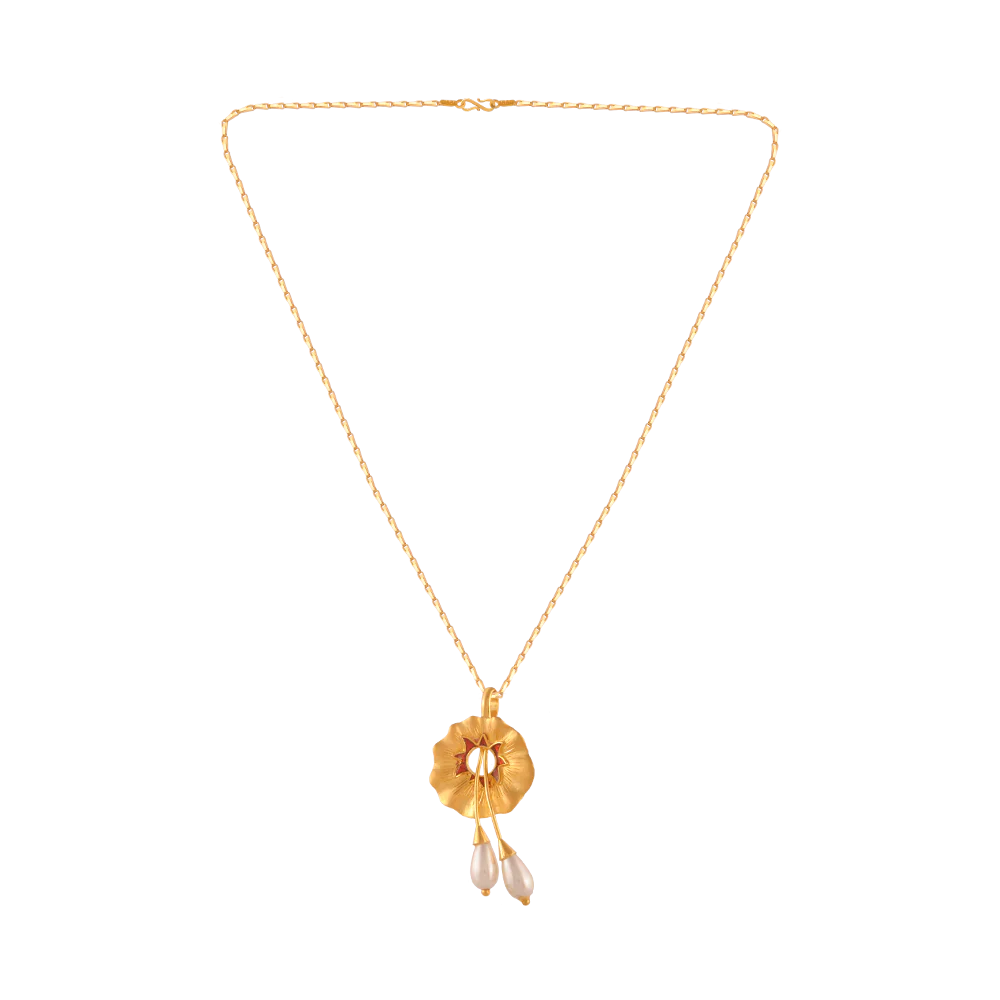 22KT (916) Yellow Gold Chain Pendant For Women