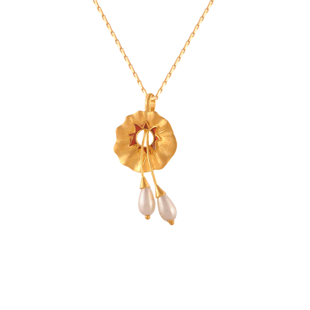22KT (916) Yellow Gold Chain Pendant For Women - Image 2