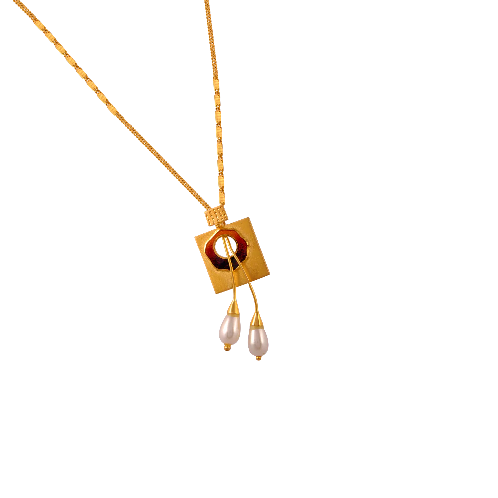 22KT (916) Yellow Gold  Chain Pendant For Women - Image 3