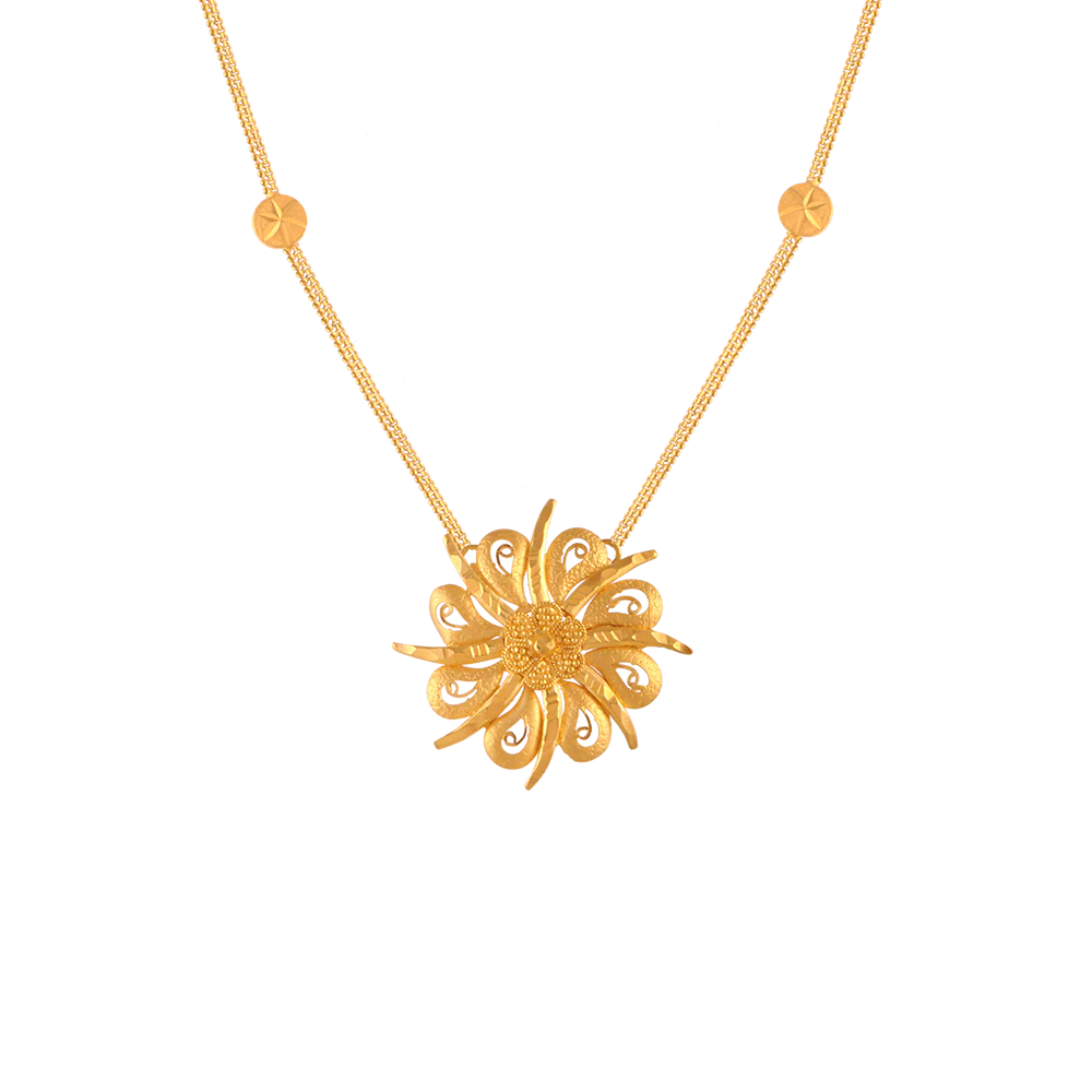 22KT (916) Yellow Gold  Chain Pendant For Women - Image 2