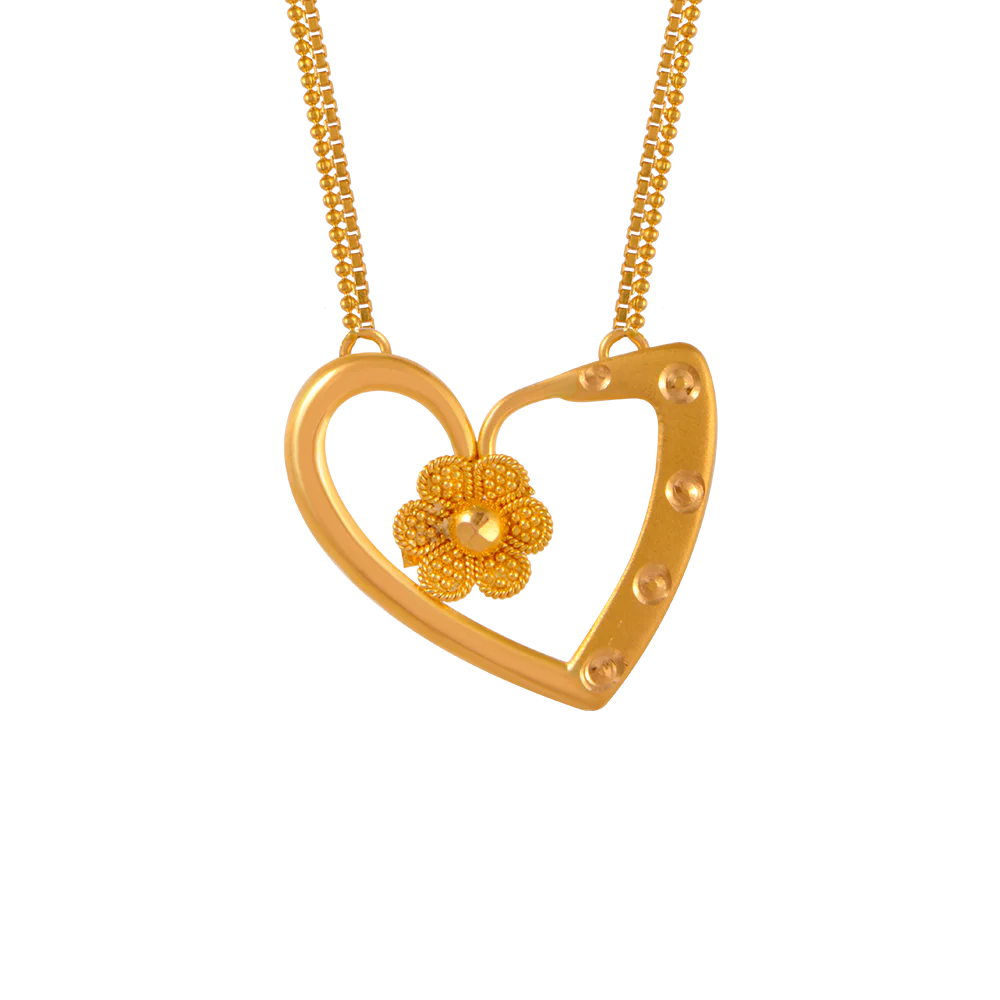 22KT (916) Yellow Gold Chain Pendant For Women - Image 2