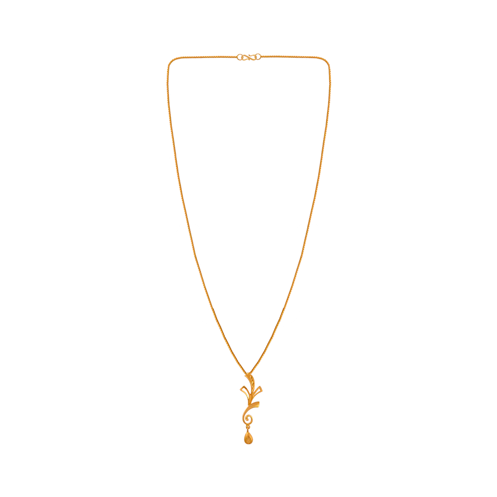 22KT (916) Yellow Gold  Chain Pendant For Women