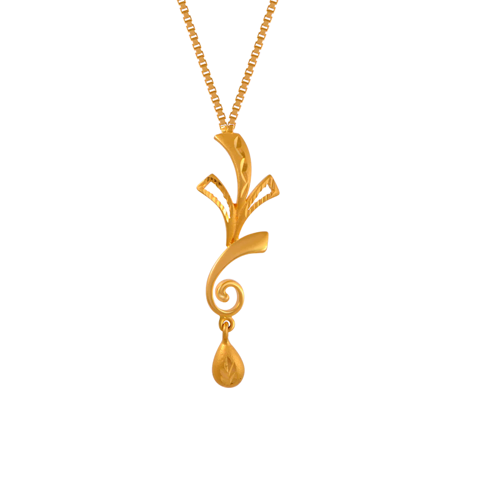 22KT (916) Yellow Gold  Chain Pendant For Women - Image 2