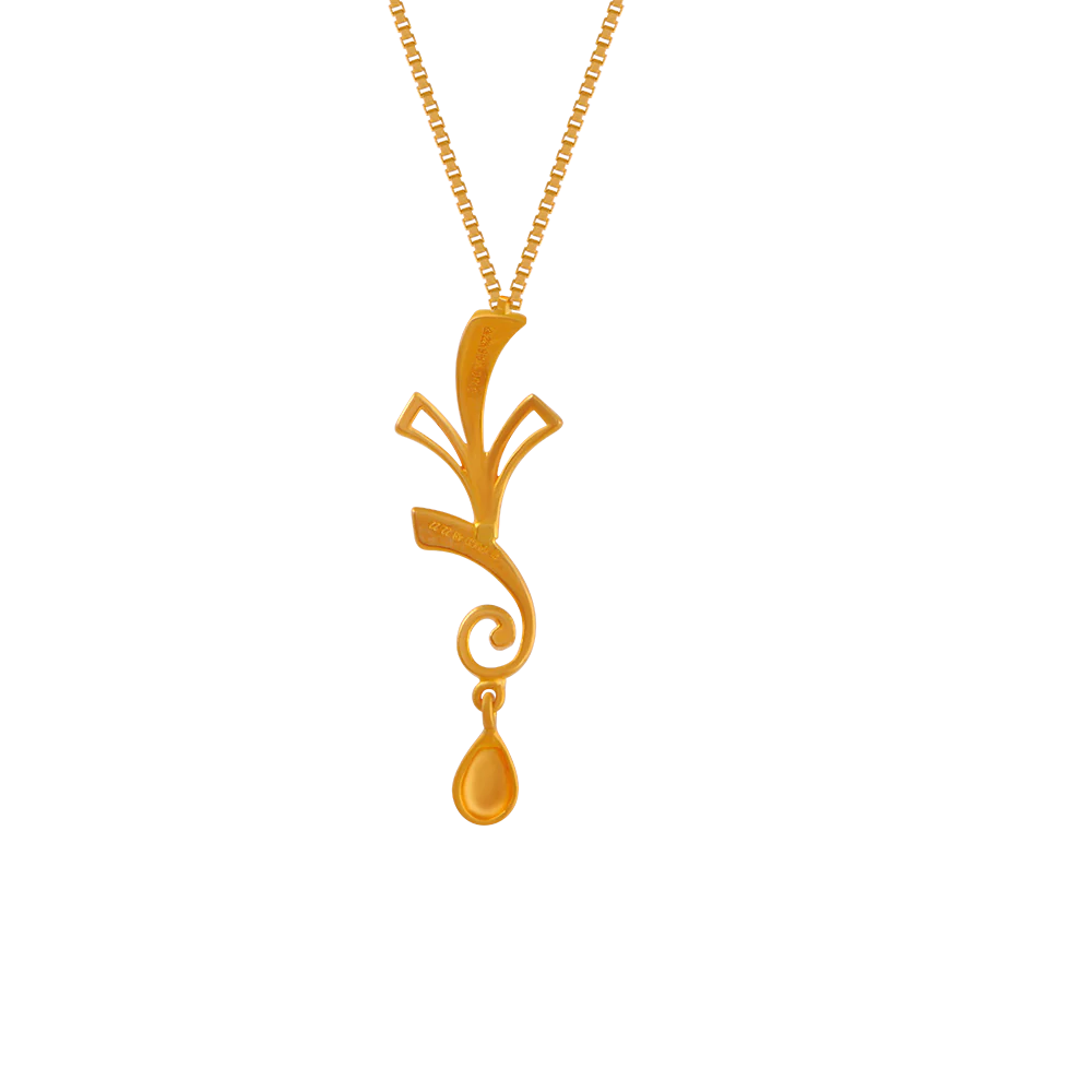 22KT (916) Yellow Gold  Chain Pendant For Women - Image 4