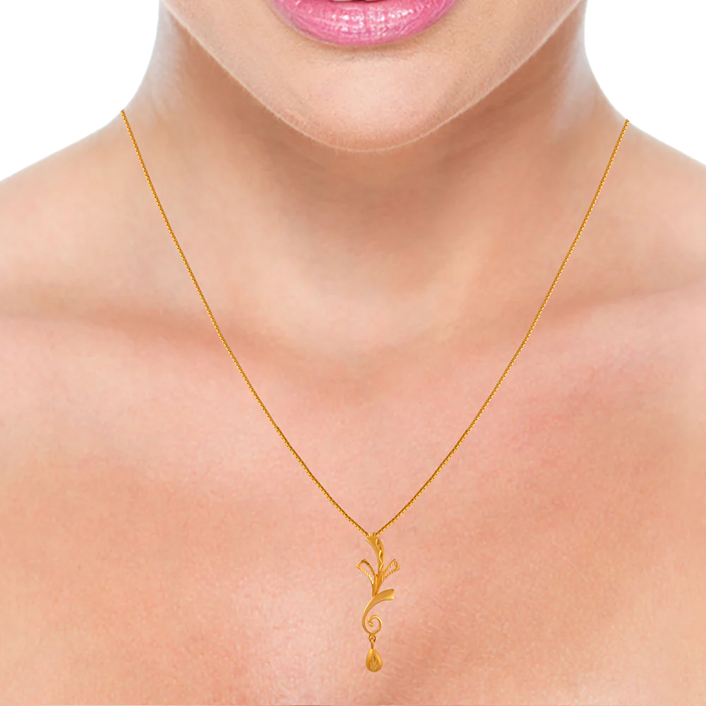 22KT (916) Yellow Gold  Chain Pendant For Women - Image 5