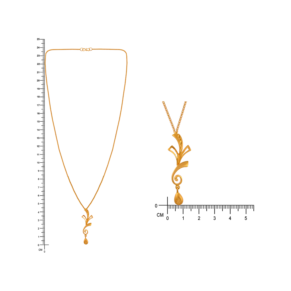 22KT (916) Yellow Gold  Chain Pendant For Women - Image 6