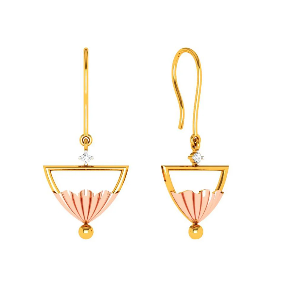 22KT (916) Yellow Gold Earring For Woman - Image 2