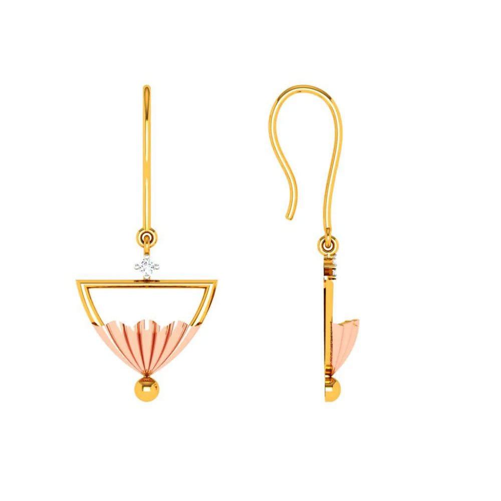 22KT (916) Yellow Gold Earring For Woman - Image 3