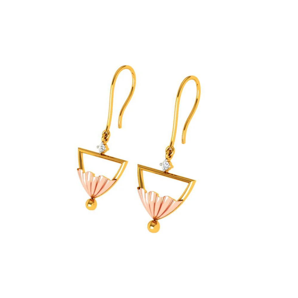 22KT (916) Yellow Gold Earring For Woman - Image 4