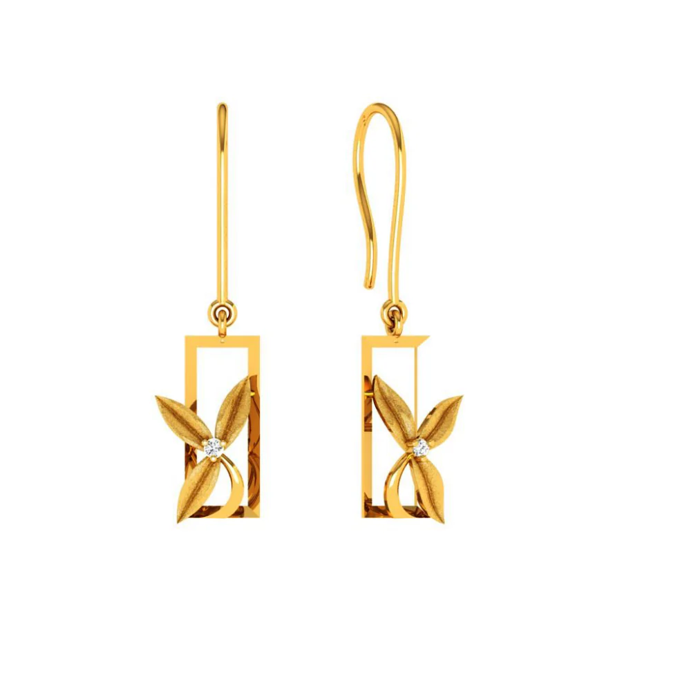 22KT (916) Yellow Gold Earring For Woman - Image 2