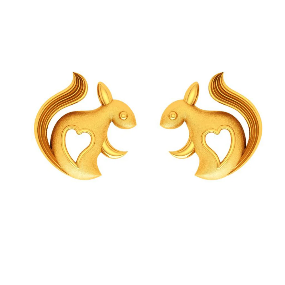 22KT (916) Yellow Gold Earring For Woman