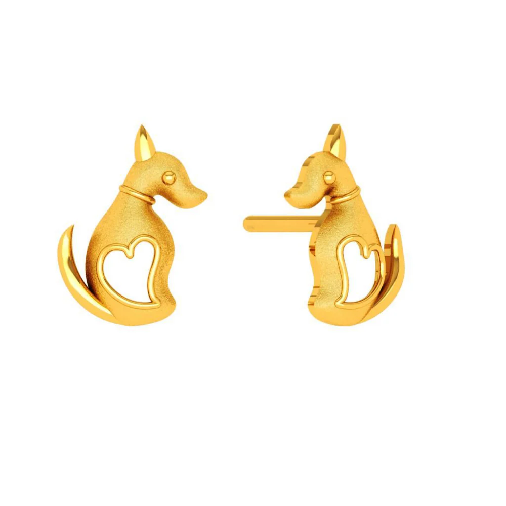 22KT (916) Yellow Gold Earring For Woman - Image 2