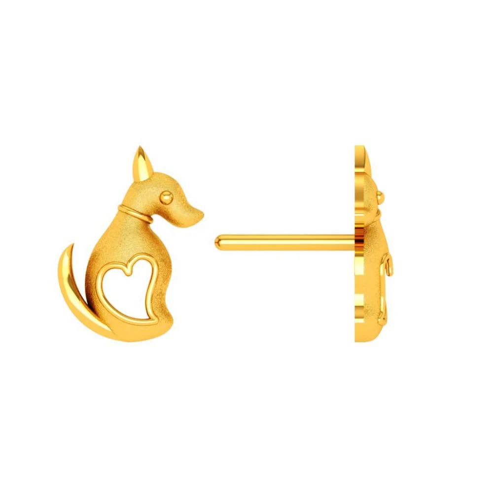 22KT (916) Yellow Gold Earring For Woman - Image 3