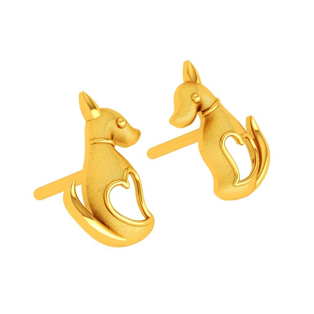22KT (916) Yellow Gold Earring For Woman - Image 4