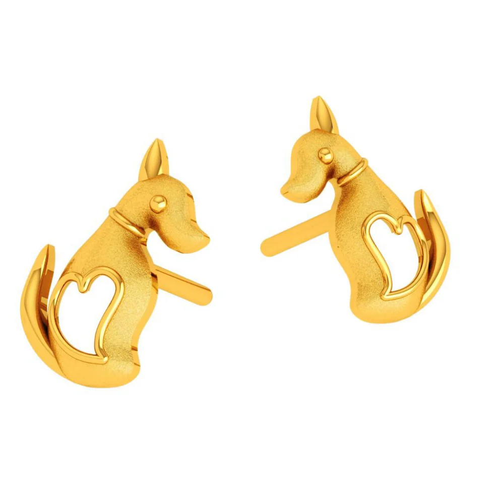22KT (916) Yellow Gold Earring For Woman - Image 5