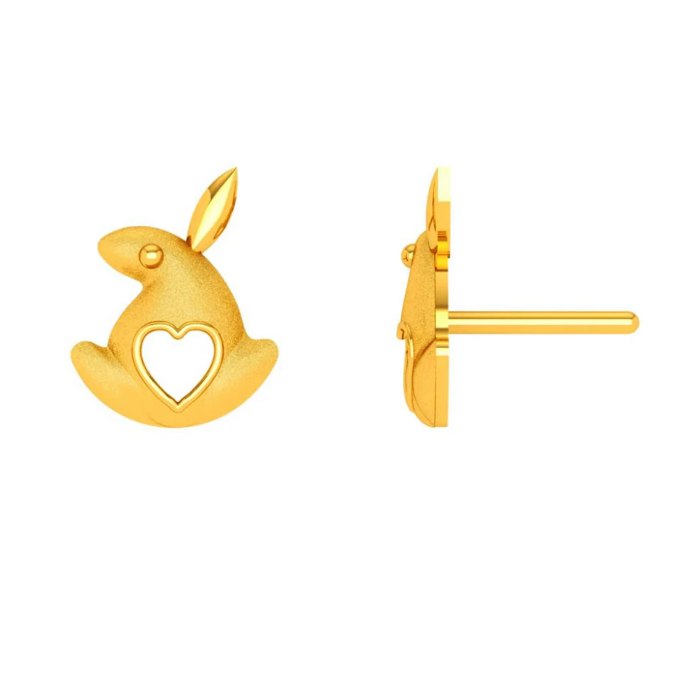 22KT (916) Yellow Gold Earring For Woman - Image 3