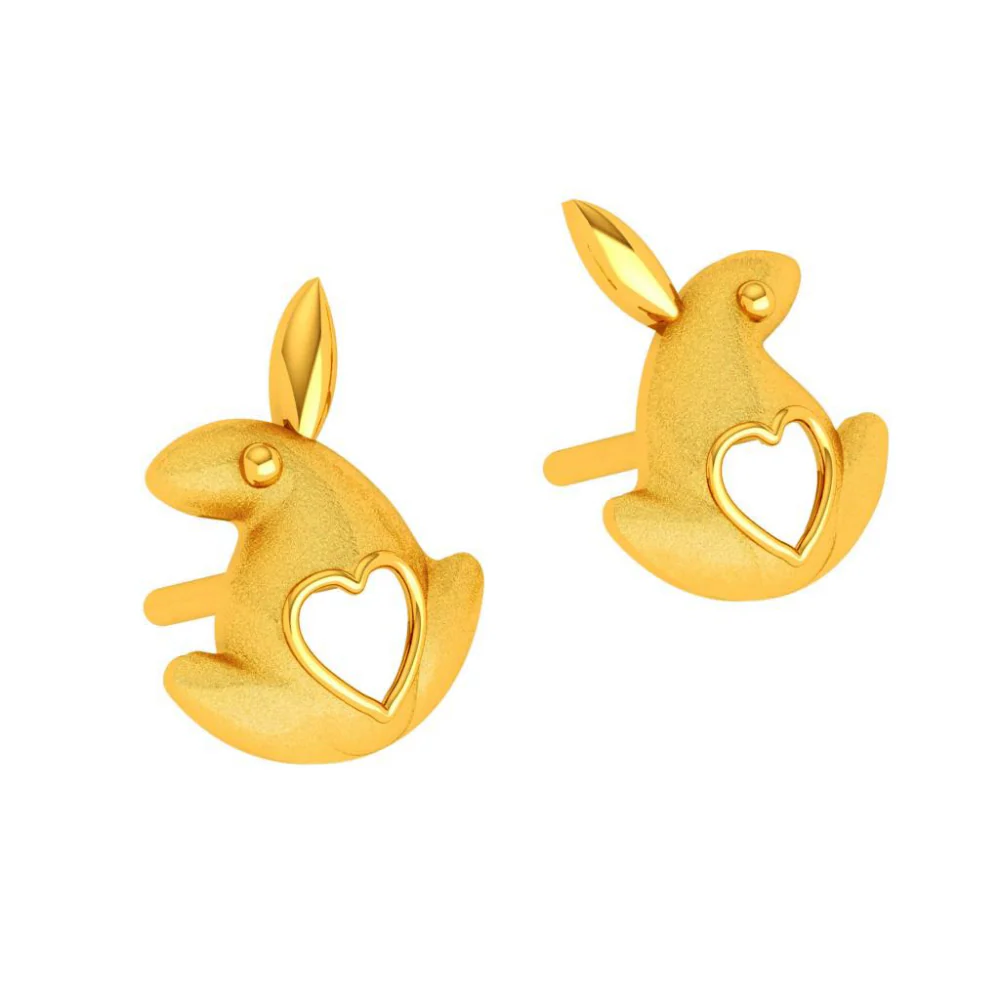 22KT (916) Yellow Gold Earring For Woman - Image 4