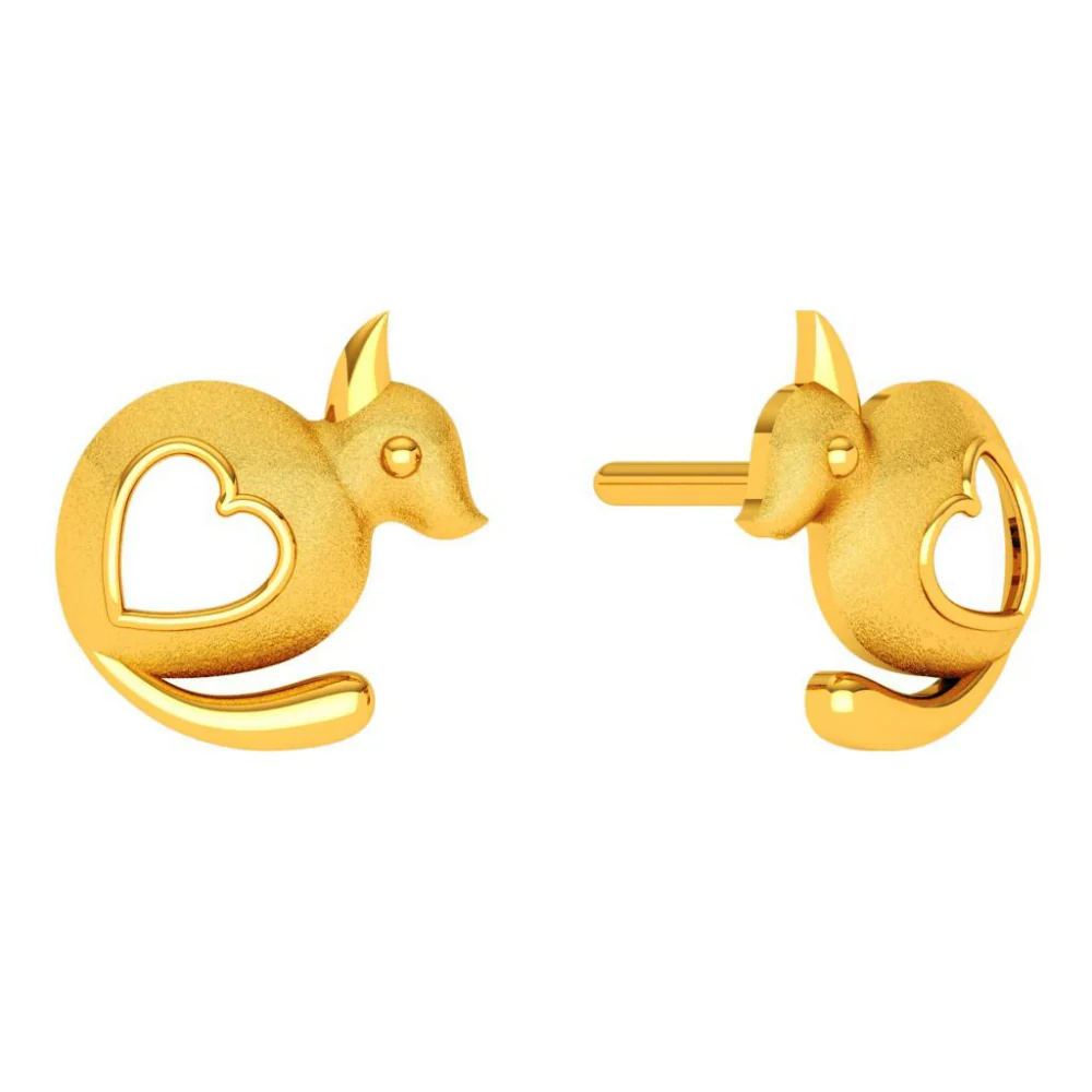 22KT (916) Yellow Gold Earring For Woman - Image 2