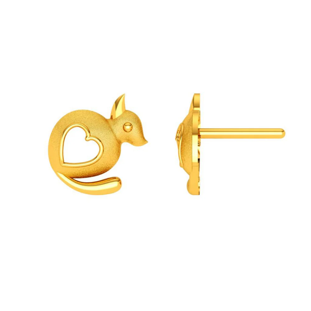 22KT (916) Yellow Gold Earring For Woman - Image 3