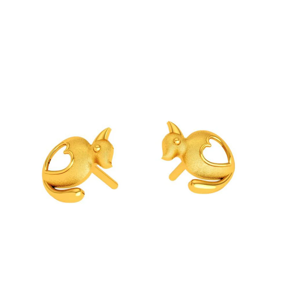 22KT (916) Yellow Gold Earring For Woman - Image 4