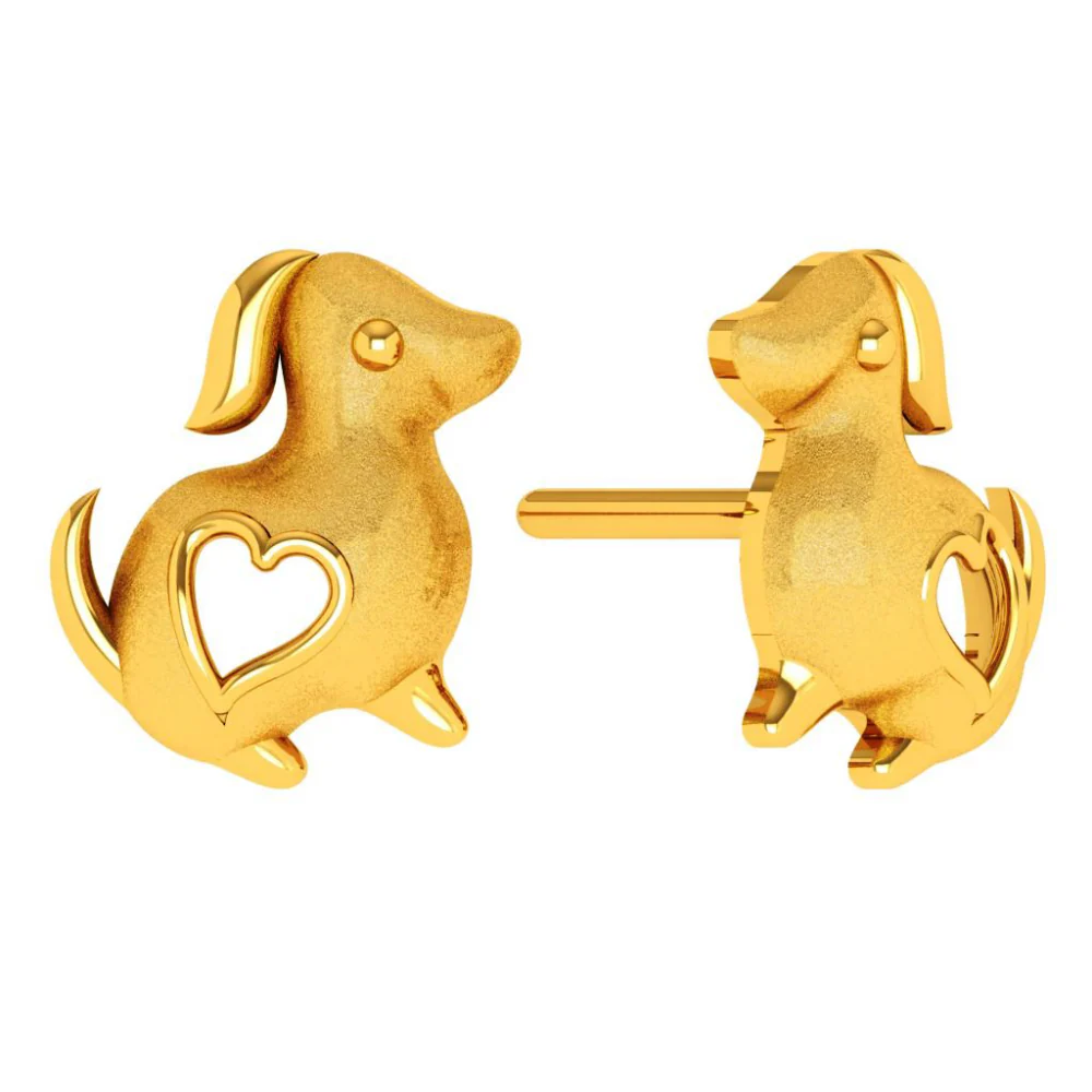 22KT (916) Yellow Gold Earring For Woman - Image 2