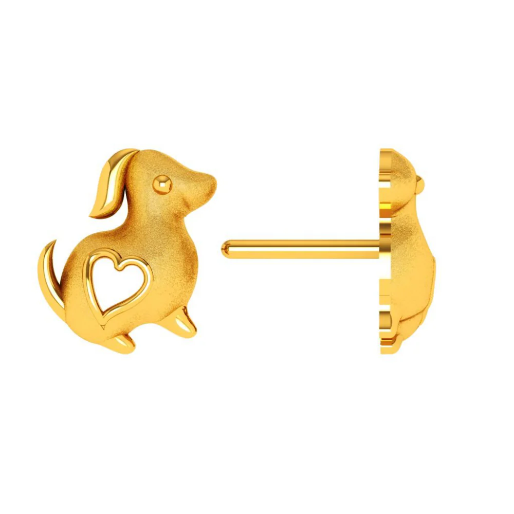 22KT (916) Yellow Gold Earring For Woman - Image 3