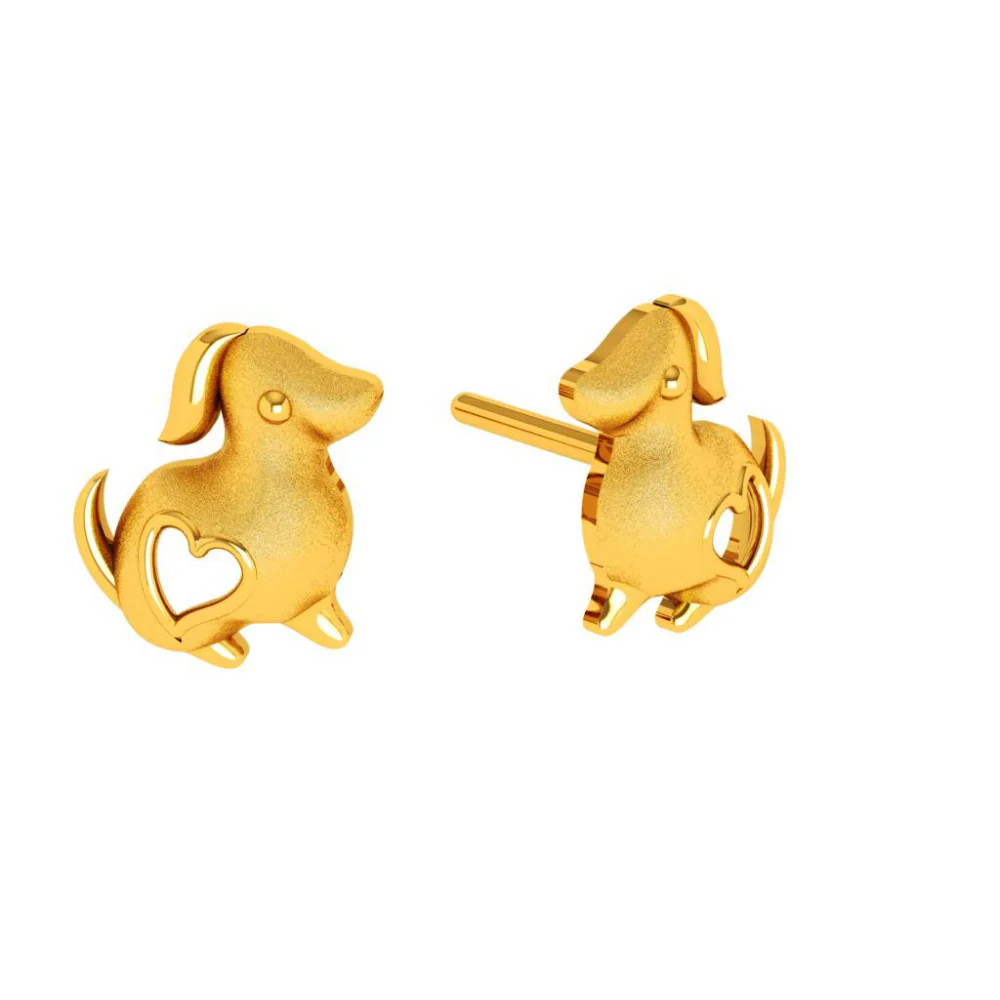 22KT (916) Yellow Gold Earring For Woman - Image 4
