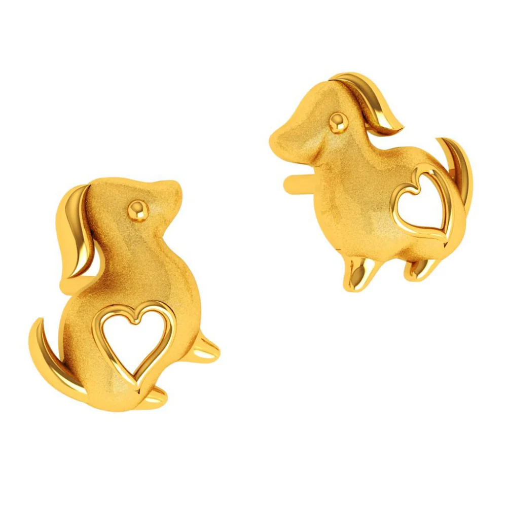22KT (916) Yellow Gold Earring For Woman - Image 5