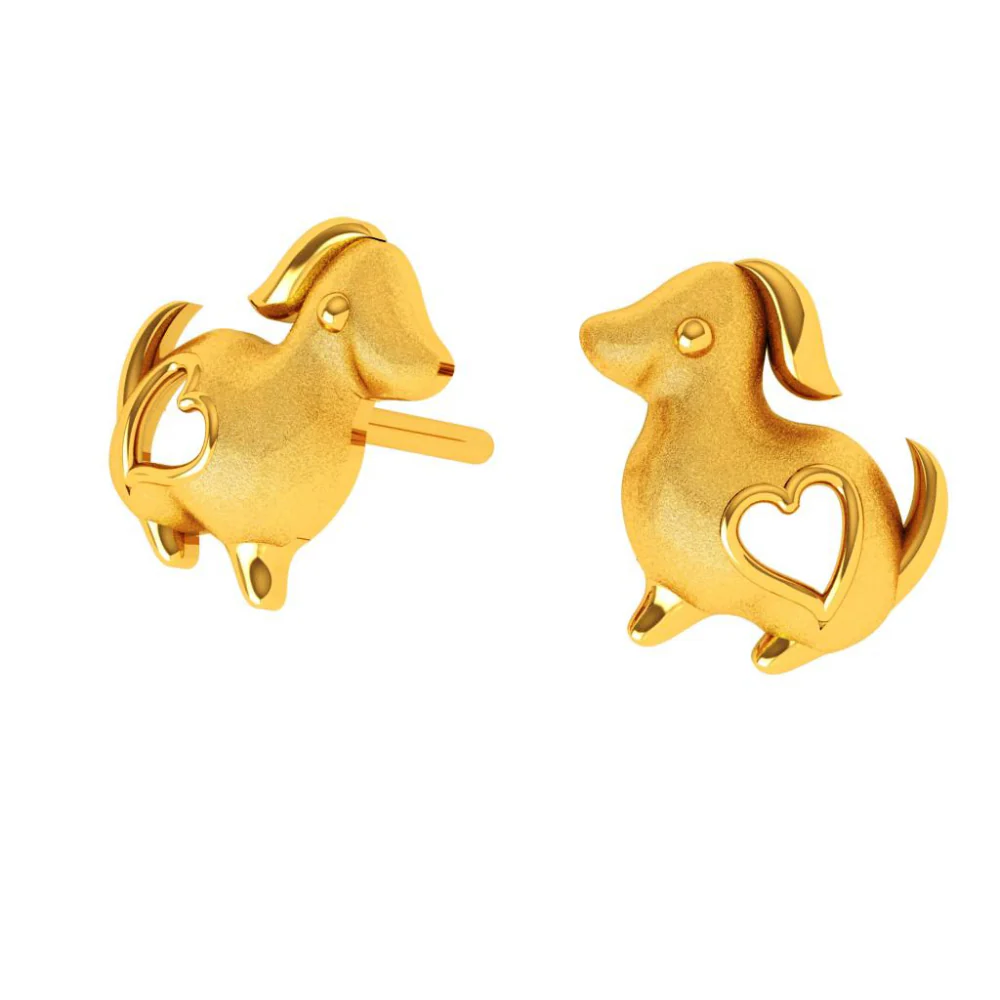 22KT (916) Yellow Gold Earring For Woman - Image 6