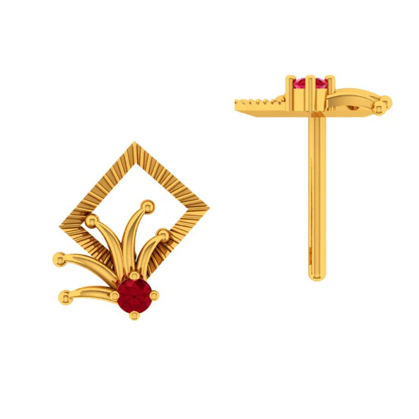 22KT (916) Yellow Gold Earring For Women - Image 4
