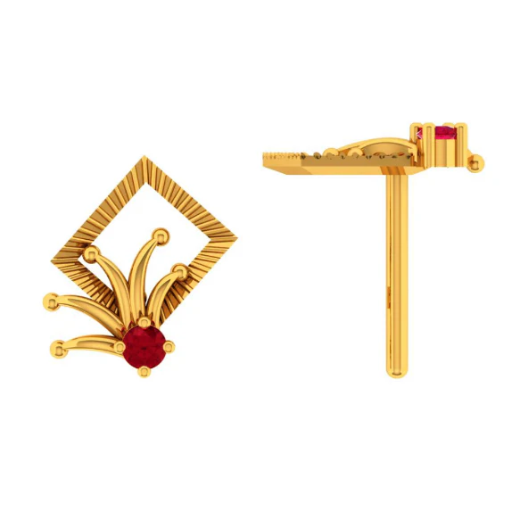 22KT (916) Yellow Gold Earring For Women - Image 5