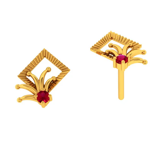 22KT (916) Yellow Gold Earring For Women - Image 8