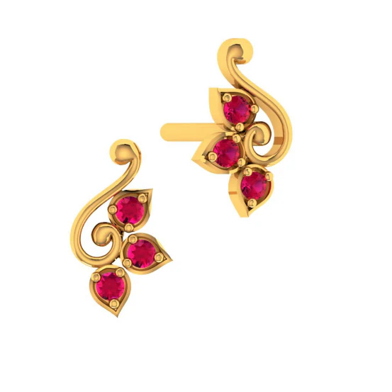 22KT (916) Yellow Gold Earring For Women - Image 2