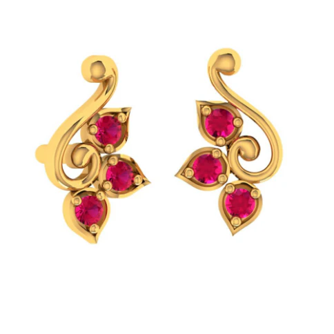 22KT (916) Yellow Gold Earring For Women - Image 6