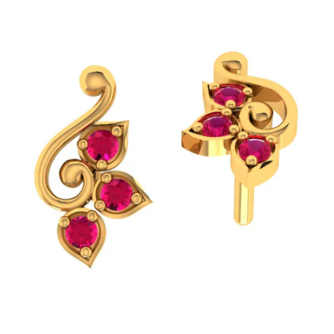 22KT (916) Yellow Gold Earring For Women - Image 7