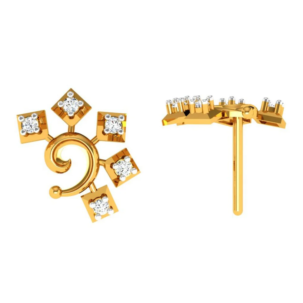 22KT (916) Yellow Gold Earring For Women - Image 2
