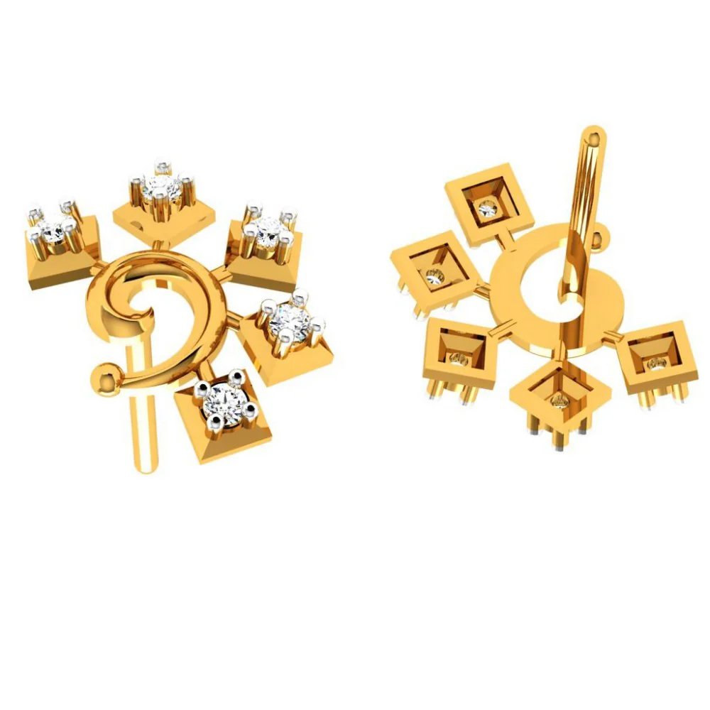 22KT (916) Yellow Gold Earring For Women - Image 5