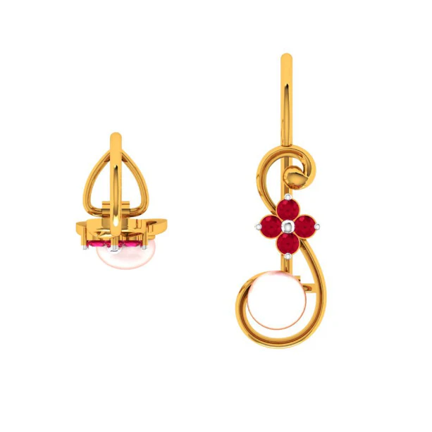22KT (916) Yellow Gold Earring For Women - Image 3