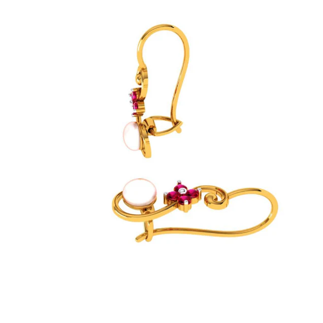 22KT (916) Yellow Gold Earring For Women - Image 4